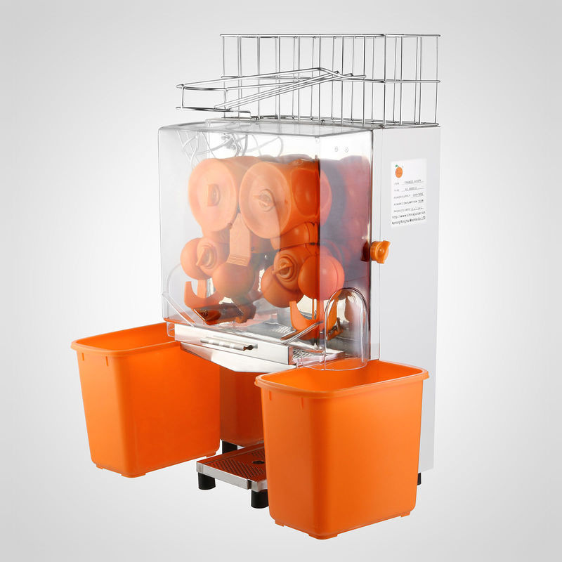 작은 주황색 술에 절어 기계 스테인리스 감기 - 주스 상점을 위한 눌러진 과즙 기계