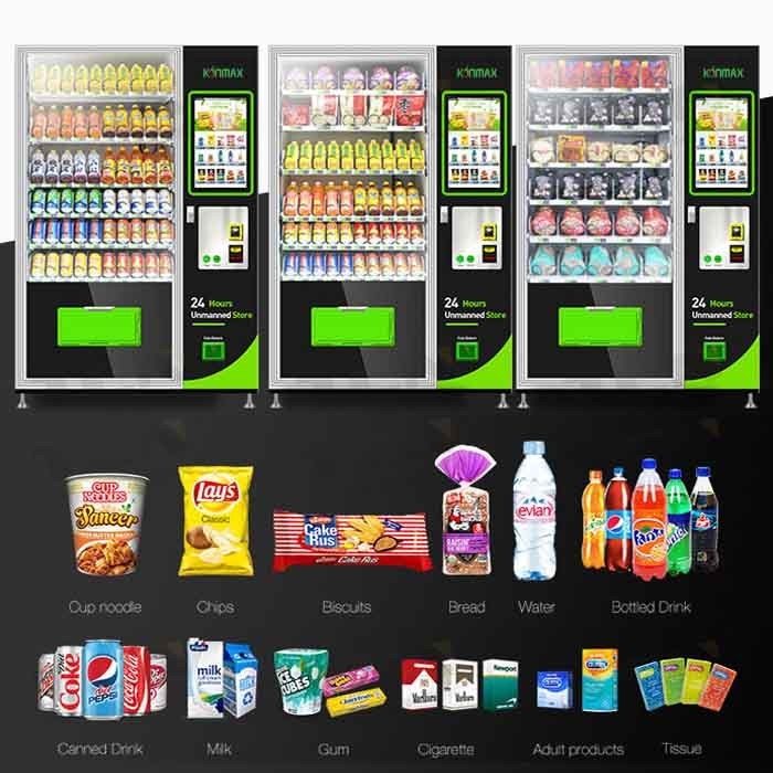 건강 음식 자동 조합 간식과 터치 스크린과 음료 자동 판매기